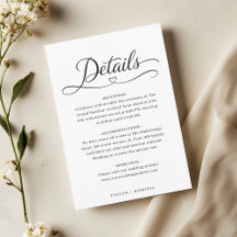 Detalles de Boda con Guión de Corazón Minimalista