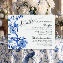 Tarjeta De Recepción Detalles de Boda con Influencia Asiática Chinoiser