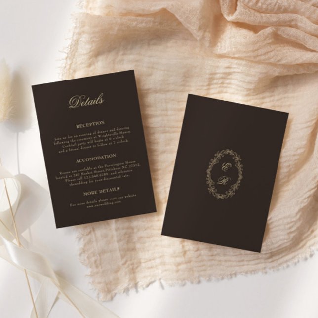 Tarjeta De Recepción Detalles de Boda con Marco Barroco Ornate Romántic (Subido por el creador)