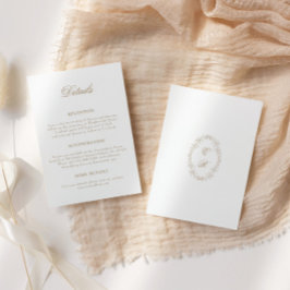 Tarjeta De Recepción Detalles de Boda con Marco Barroco Ornate Romántic