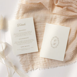 Tarjeta De Recepción Detalles de Boda con Marco Barroco Romántico Ornam