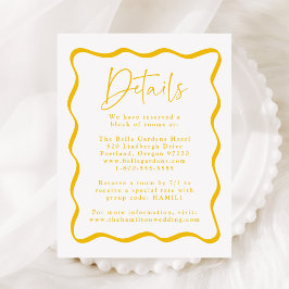 Tarjeta De Recepción Detalles de Boda con Marco Ondulado Amarillo Moder