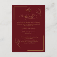 Detalles de Boda con Monograma de Borgoña Moderna