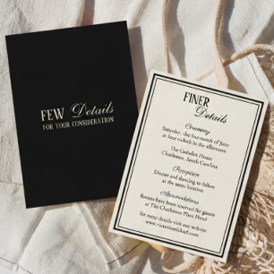 Tarjeta De Recepción Detalles de Boda con Monograma Elegante en Marfil