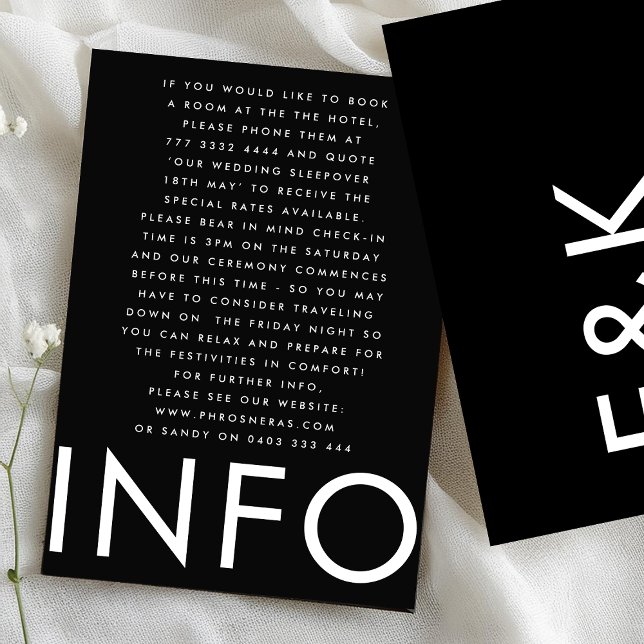 Tarjeta De Recepción Detalles de Boda con Monograma Grande y Negrita Ul (Subido por el creador)
