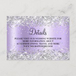 Tarjeta De Recepción Detalles de Boda con Ombre de Lavanda Pálida y Bri