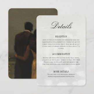 Tarjeta De Recepción Detalles de Boda con Pintura al Óleo Vintage Elega