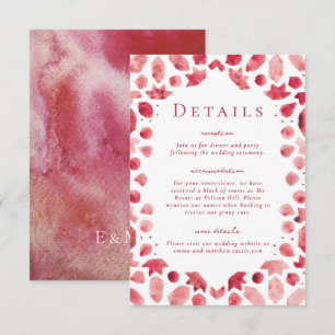 Tarjeta De Recepción Detalles de Boda con Tejas Rojas Mediterráneas