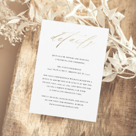 Tarjeta De Recepción Detalles de Boda con Tipografía Elegante