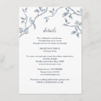 Detalles de boda con Toile Francés azul y blanco