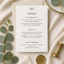 Tarjeta De Recepción Detalles de Boda con Verdor de Eucalipto de Lujo