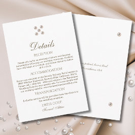 Tarjeta De Recepción Detalles de Boda Cristiana Perla Elegante