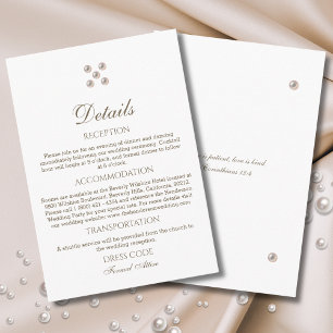 Tarjeta De Recepción Detalles de Boda Cristiana Perla Elegante