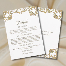 Tarjeta De Recepción Detalles de Boda Cristiana Vintage Rococó Ornament