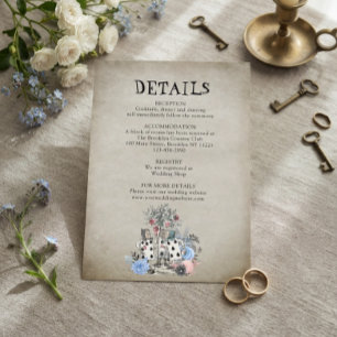 Tarjeta De Recepción Detalles de Boda de Alicia en el País de las Marav