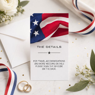 Tarjeta De Recepción Detalles de Boda de Bandera Americana Patriótica e