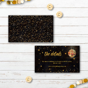 Tarjeta De Recepción Detalles de Boda de Bola de Discoteca de Estrella