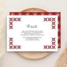 Detalles de boda de bordado ucraniano rojo y negro