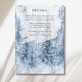Tarjeta De Recepción Detalles de Boda de Bosque de Pino con Nieve de In