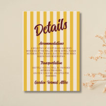 Detalles de Boda de Burgundy Retro con Franjas de