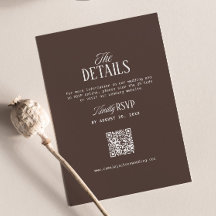 Detalles de Boda de Chocolate Marrón Código Qr RSV