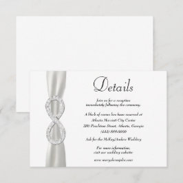Tarjeta De Recepción Detalles de Boda de Cinta Blanca Diamante Infinito