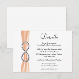 Tarjeta De Recepción Detalles de Boda de Cinta Naranja Plata Infinito