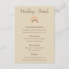 Tarjeta De Recepción Detalles de Boda de Concha Maravillosa