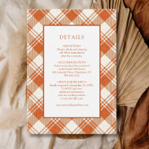 Detalles de Boda de Cuadros Naranjas Suaves Rústic