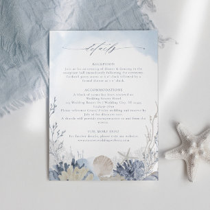 Tarjeta De Recepción Detalles de Boda de Destino Boho Chic en la Playa