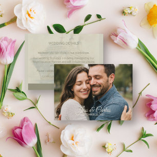 Tarjeta De Recepción Detalles de Boda de Destino de Foto de Crucero de