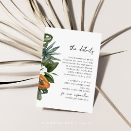 Tarjeta De Recepción Detalles de boda de destino tropical