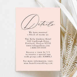 Tarjeta De Recepción Detalles de Boda de Elegancia Moderna