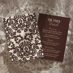 Tarjeta De Recepción Detalles de boda de encaje victoriano vintage oscu