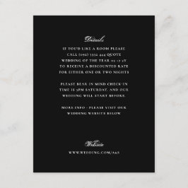 Tarjeta De Recepción Detalles de Boda de Esmoquin Formal Negro