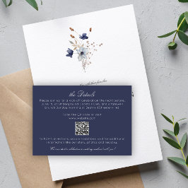 Tarjeta De Recepción Detalles de Boda de Flor Silvestre Rústica Moderna