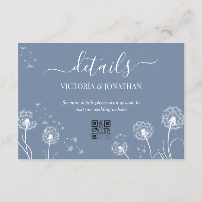 Tarjeta De Recepción Detalles de Boda de Flor Simple de Prado (Anverso)