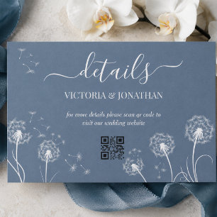 Tarjeta De Recepción Detalles de Boda de Flor Simple de Prado