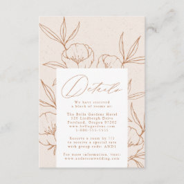 Tarjeta De Recepción Detalles de Boda de Floral Botánico Moderno en Ter