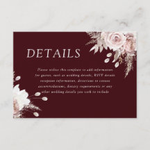 Detalles de Boda de Floral Rosa Divino Burgundy Pr