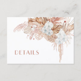 Tarjeta De Recepción Detalles de Boda de Flores Acuarela Boho