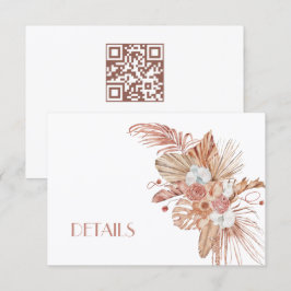 Tarjeta De Recepción Detalles de Boda de Flores Acuarela Boho