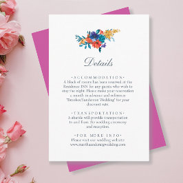 Tarjeta De Recepción Detalles de boda de flores de fiesta mexicana al a