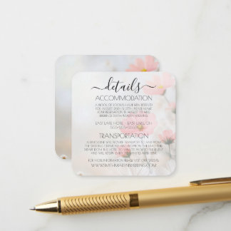 Tarjeta De Recepción Detalles de Boda de Flores Rojos Suaves Personaliz
