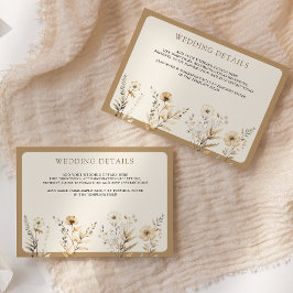 Tarjeta De Recepción Detalles de boda de flores silvestres boho de otoñ