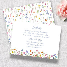 Tarjeta De Recepción Detalles de Boda de Flores Silvestres Caprichosas