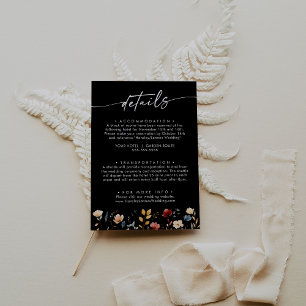 Tarjeta De Recepción Detalles de Boda de Flores Silvestres Multicolor C