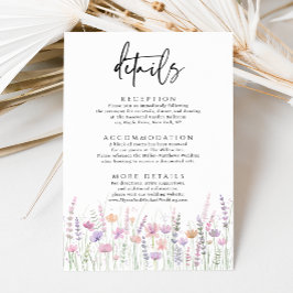 Tarjeta De Recepción Detalles de Boda de Flores Silvestres Pastel Suave