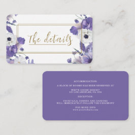 Tarjeta De Recepción Detalles de Boda de Flores Silvestres Rústicas Mor