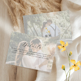 Tarjeta De Recepción Detalles de Boda de Foto con Flores Silvestres